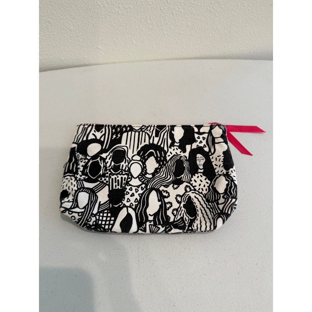 Ipsy x APCWitte Illustrated People Makeup Bag Pink Zipper‎ Cosmetic Pouch